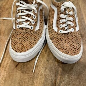 Vans Cork Tan and White Sneakers
